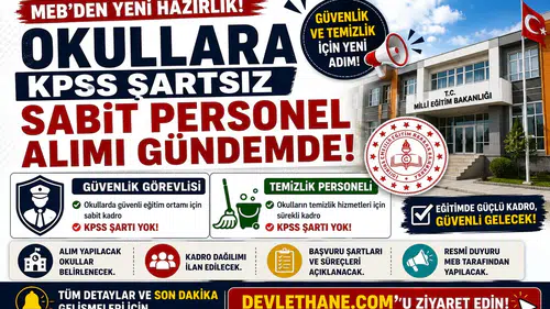 Okullara KPSS Şartsız Sabit Personel Alımı Gündemde! MEB'den Güvenlik ve Temizlik İçin Yeni Hazırlık