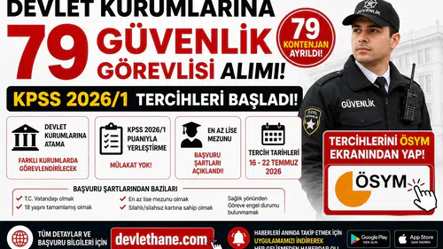 Devlet Kurumlarına 79 Güvenlik Görevlisi Alımı! KPSS 2026/1 Başvuru Şartları ve ÖSYM Tercih Ekranı