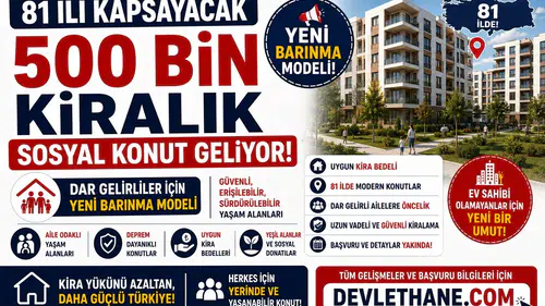 81 İli Kapsayacak 500 Bin Kiralık Sosyal Konut Geliyor: Dar Gelirliler İçin Yeni Barınma Modeli