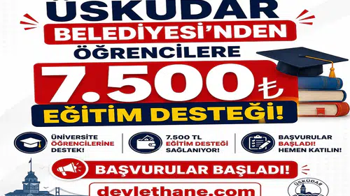 Üsküdar Belediyesi’nden Öğrencilere 7.500 TL Eğitim Desteği: Başvurular Başladı