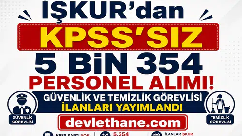 İŞKUR’dan KPSS’siz 5 Bin 354 Personel Alımı: Güvenlik ve Temizlik Görevlisi İlanları Yayımlandı