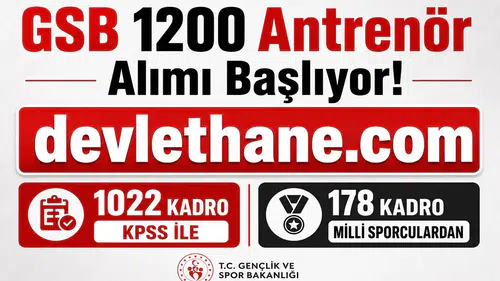 GSB 1200 Antrenör Alımı Başlıyor! 1022 Kadro KPSS ile, 178 Kadro Milli Sporculardan Alınacak