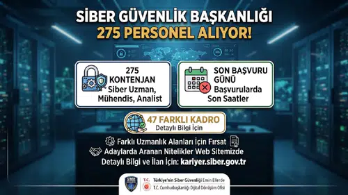 Siber Güvenlik Başkanlığı 275 Personel Alıyor! 47 Farklı Kadro İçin Başvurularda Son Gün