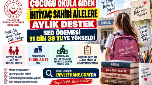 Çocuğu Okula Giden İhtiyaç Sahibi Ailelere Aylık Destek: SED Ödemesi 11 Bin 38 TL'ye Yükseldi