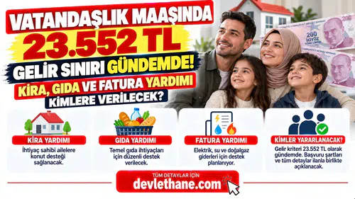 Vatandaşlık Maaşında 23.552 TL Gelir Sınırı Gündemde! Kira, Gıda ve Fatura Yardımı Kimlere Verilecek?