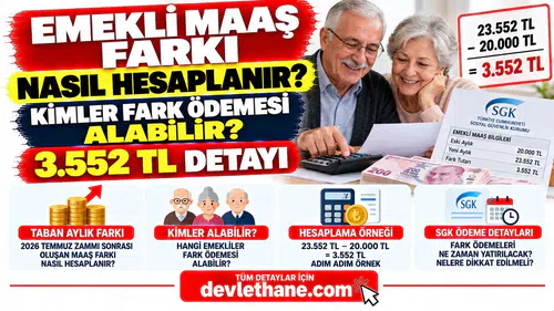 Emekli Maaş Farkı Nasıl Hesaplanır? Kimler Fark Ödemesi Alabilir, 3.552 TL Detayı Nedir?