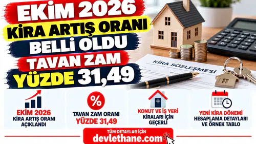 Ekim 2026 kira artış oranı belli oldu: Tavan zam yüzde 31,49