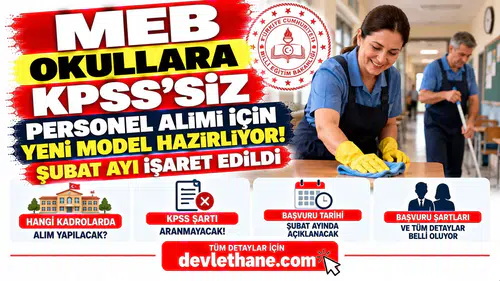 MEB Okullara KPSS'siz Personel Alımı İçin Yeni Model Hazırlıyor! Şubat Ayı İşaret Edildi
