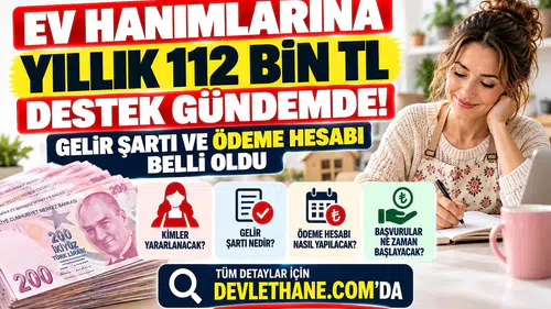 Ev Hanımlarına Yıllık 112 Bin TL Destek Gündemde: Gelir Şartı ve Ödeme Hesabı Belli Oldu
