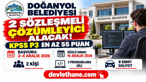 Doğanyol Belediyesi KPSS 55 puanla 2 sözleşmeli çözümleyici alacak: şartlar ve takvim