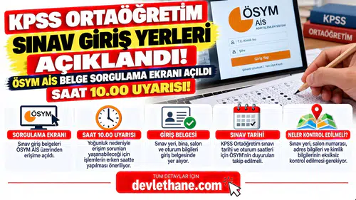 KPSS Ortaöğretim Sınav Giriş Yerleri Açıklandı! ÖSYM AİS Belge Sorgulama Ekranı Açıldı: Saat 10.00 Uyarısı
