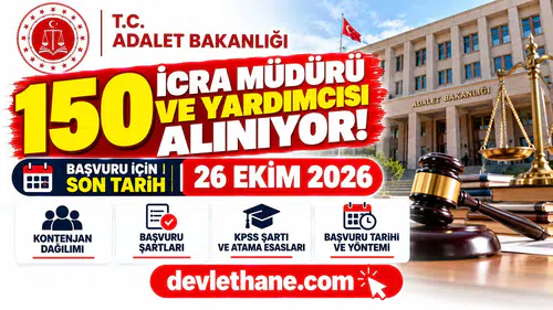 Adalet Bakanlığı 150 icra müdürü ve yardımcısı alıyor: Başvuru 26 Ekim'de bitiyor