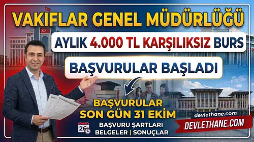 VGM burs başvuruları başladı: Aylık 4.000 TL karşılıksız burs için son gün 31 Ekim