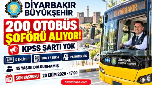 Diyarbakır Büyükşehir 200 otobüs şoförü alıyor: SRC, yaş şartı ve başvuru tarihleri