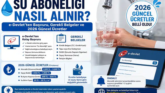 Su Aboneliği Nasıl Alınır? e-Devlet'ten Başvuru, Gerekli Belgeler ve 2026 Güncel Ücretler