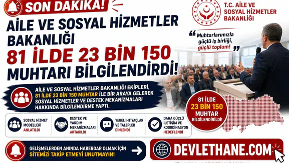 Aile ve Sosyal Hizmetler Bakanlığı 81 İlde 23 Bin 150 Muhtarı Bilgilendirdi
