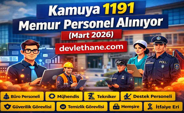 Kamuya 1191 Memur ve Personel Alımı Yapılıyor! Mart 2026 Kamu Personel Alımı İlanları Yayımlandı