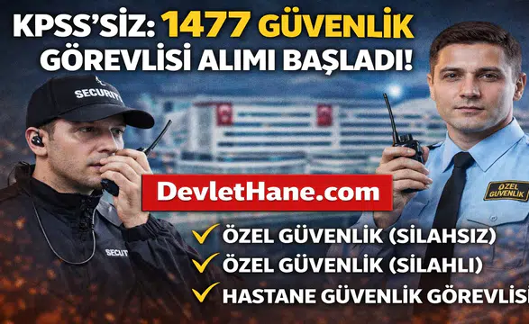 KPSS’siz 1477 Güvenlik Görevlisi Alımı Başladı! İŞKUR Üzerinden Başvurular Açıldı