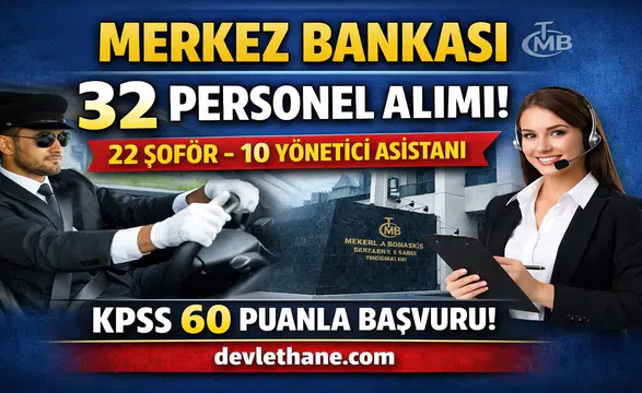 Merkez Bankası 32 Personel Alımı Yapacak! KPSS 60 Puanla Başvuru Şartları Açıklandı