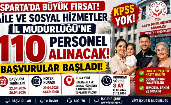 110 Kişilik Personel Alımı Başladı! Aile ve Sosyal Hizmetler İl Müdürlüğü Duyurdu