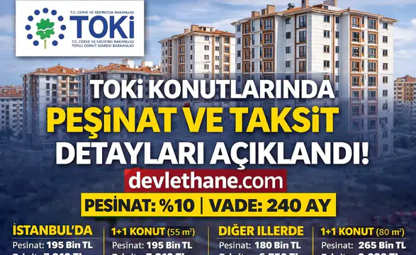 TOKİ Konutlarında Yeni Ödeme Planı Açıklandı! Peşinat ve Taksitler Netleşti