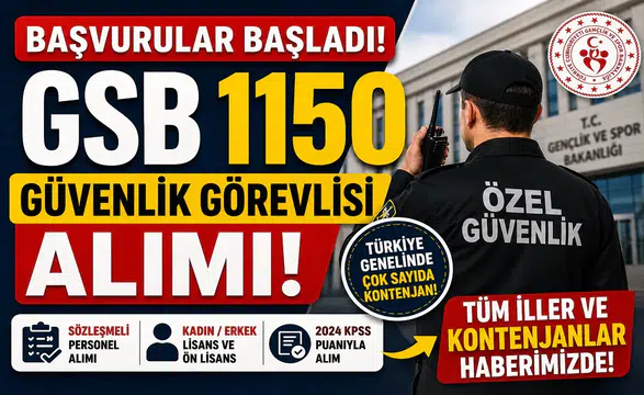 GSB 1150 Güvenlik Görevlisi Alımı Başvuruları Başladı! İşte Tüm İller, Kontenjanlar ve Başvuru Şartları