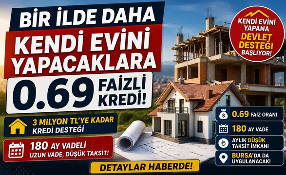 Kendi Evini Yapacaklara Dev Destek: 0.69 Faizli 180 Ay Vadeli Konut Kredisi Başlıyor
