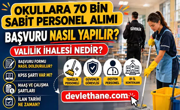 Okullara 70 Bin Sabit Personel Alımı Nasıl Yapılacak? Valilik İhale Sistemi Detayları Ortaya Çıktı