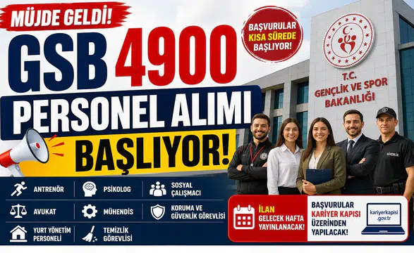 GSB 4900 Personel Alımı Başlıyor! Başvuru Tarihi ve Kadrolar Açıklandı