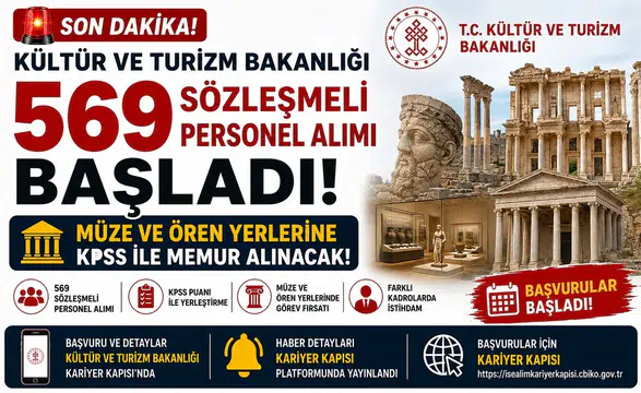 Kültür ve Turizm Bakanlığı 569 Sözleşmeli Personel Alımı Başladı! Müze ve Ören Yerlerine KPSS ile Memur Alınacak