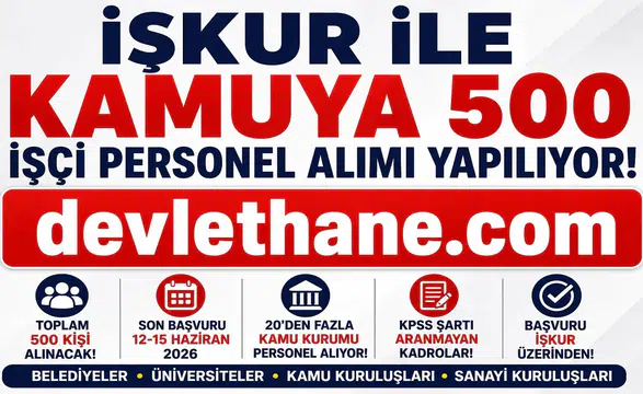 İŞKUR Üzerinden Kamuya 500 İşçi ve Personel Alımı Başladı! 20'den Fazla Kurum Personel Alacak: İşte Başvuru Tarihleri, İlan Numaraları ve Şartlar