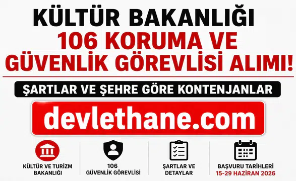 Kültür ve Turizm Bakanlığı 106 Güvenlik Görevlisi Alımı Yapacak! KPSS 60 Puanla Başvuru İmkanı, Mülakat Şartı Yok