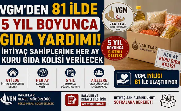 VGM'den 81 İlde 5 Yıl Boyunca Gıda Yardımı! İhtiyaç Sahiplerine Her Ay Kuru Gıda Kolisi Verilecek