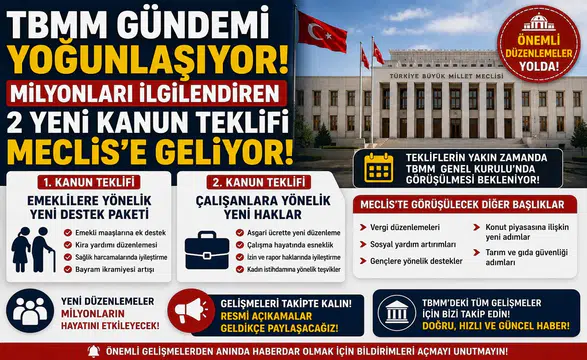 TBMM Gündemi Yoğunlaşıyor! Milyonları İlgilendiren 2 Yeni Kanun Teklifi Meclis’e Geliyor