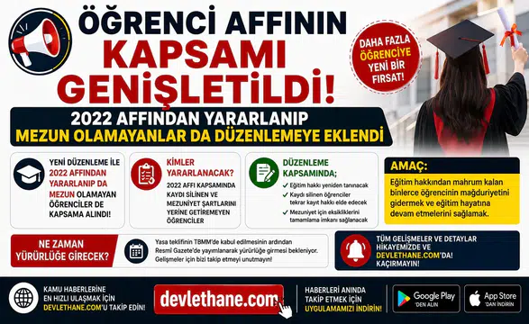 Öğrenci Affının Kapsamı Genişletildi! 2022 Affından Yararlanıp Mezun Olamayanlar da Düzenlemeye Eklendi