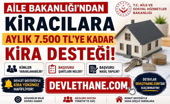 Aile Bakanlığı'ndan Kiracılara Aylık 7.500 TL'ye Kadar Kira Desteği! Kimler Yararlanabilir, Başvuru Şartları Neler?