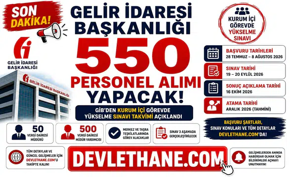 Gelir İdaresi Başkanlığı 550 Personel Alımı Yapacak! GİB'den Kurum İçi Görevde Yükselme Sınavı Takvimi Açıklandı