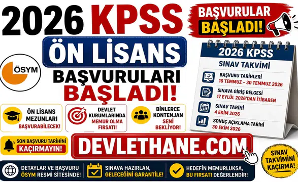 2026 KPSS Ön Lisans Başvuruları Başladı! Son Başvuru Tarihi ve Sınav Takvimi Açıklandı