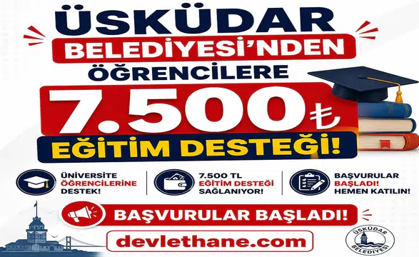 Üsküdar Belediyesi’nden Öğrencilere 7.500 TL Eğitim Desteği: Başvurular Başladı