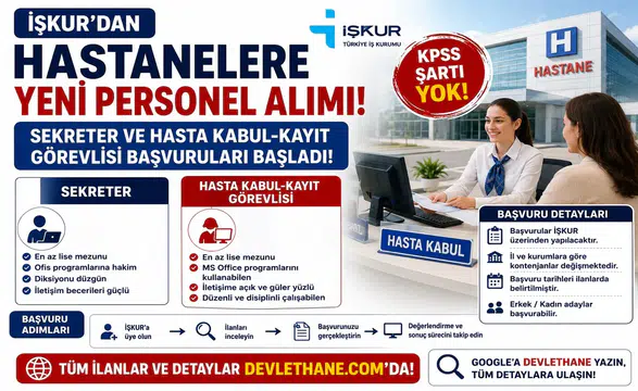 İŞKUR’dan Hastanelere Yeni Personel Alımı: Sekreter ve Hasta Kabul-Kayıt Görevlisi Başvuruları