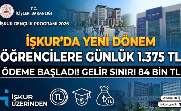İŞKUR Gençlik Programında 2026 Şartları Değişti: Öğrencilere Günlük 1.375 TL Ödeme, Gelir Sınırı 84 Bin TL