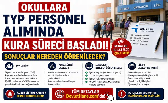 Okullara TYP Personel Alımında Kura Süreci Başladı: Sonuçlar Nereden Öğrenilecek?