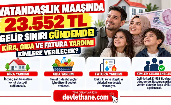 Vatandaşlık Maaşında 23.552 TL Gelir Sınırı Gündemde! Kira, Gıda ve Fatura Yardımı Kimlere Verilecek?
