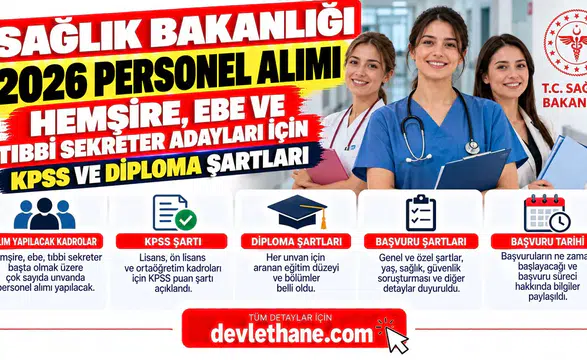 Sağlık Bakanlığı 2026 Personel Alımı: Hemşire, Ebe ve Tıbbi Sekreter Adayları İçin KPSS ve Diploma Şartları