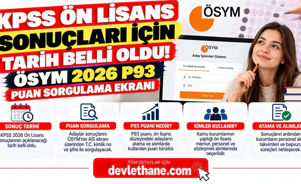 KPSS Ön Lisans Sonuçları İçin Tarih Belli Oldu! ÖSYM 2026 P93 Puan Sorgulama Ekranı