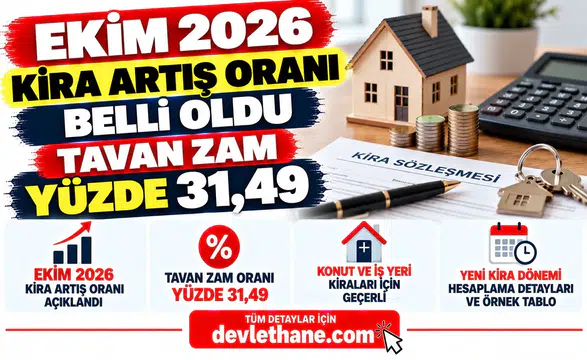 Ekim 2026 kira artış oranı belli oldu: Tavan zam yüzde 31,49