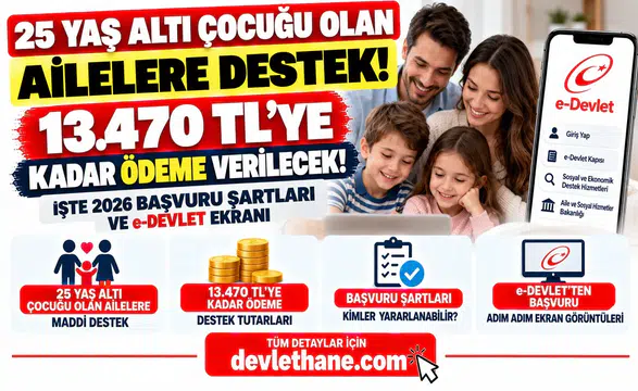 25 Yaş Altı Çocuğu Olan Ailelere 13.470 TL’ye Kadar Destek! İşte 2026 Başvuru Şartları ve e-Devlet Ekranı