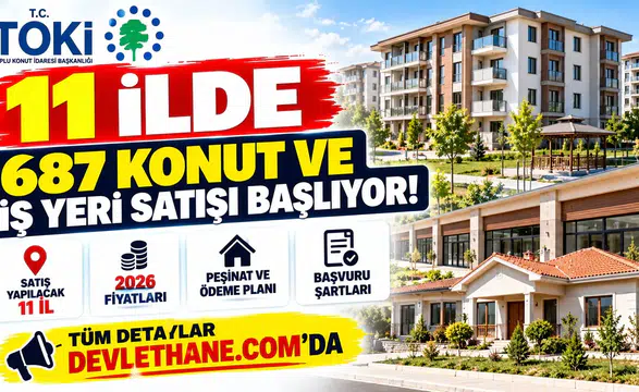 11 İlde 687 Konut ve İş Yeri Satışı Başlıyor! 2026 Fiyatları, Peşinat ve Başvuru Şartları