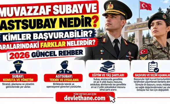 Muvazzaf Subay ve Astsubay Nedir? Kimler Başvurabilir, Aralarındaki Farklar Nelerdir? 2026 Güncel Rehber