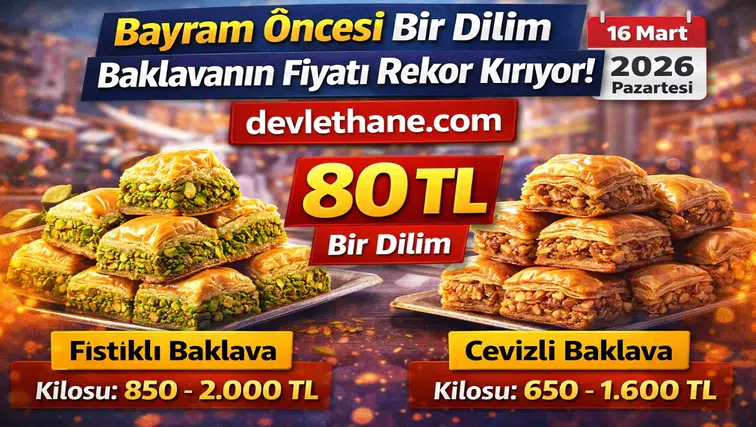 Bayram Öncesi Baklava Fiyatları Rekor Kırdı! Bir Dilim Baklava 80 TL’ye Dayandı (2026)